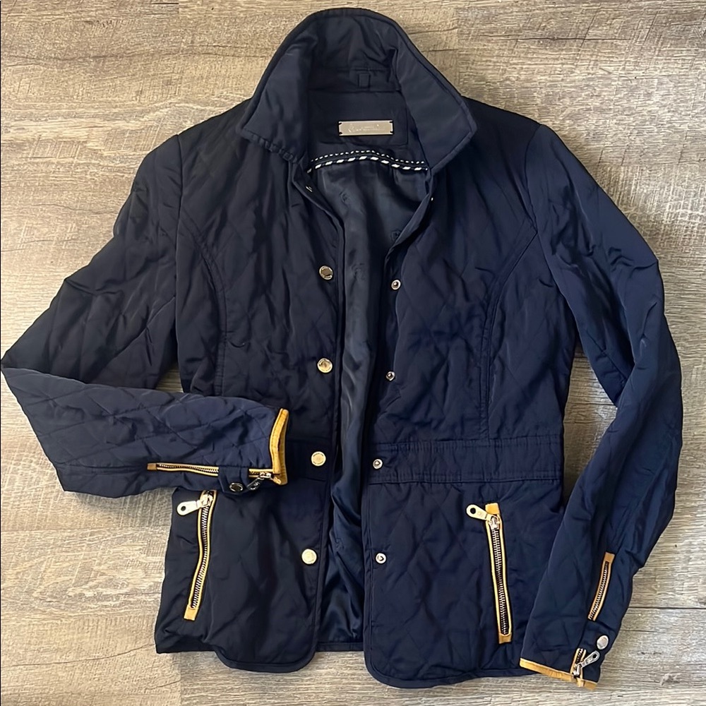 Massimo Dutti Navy Quilted Jacket Size Small